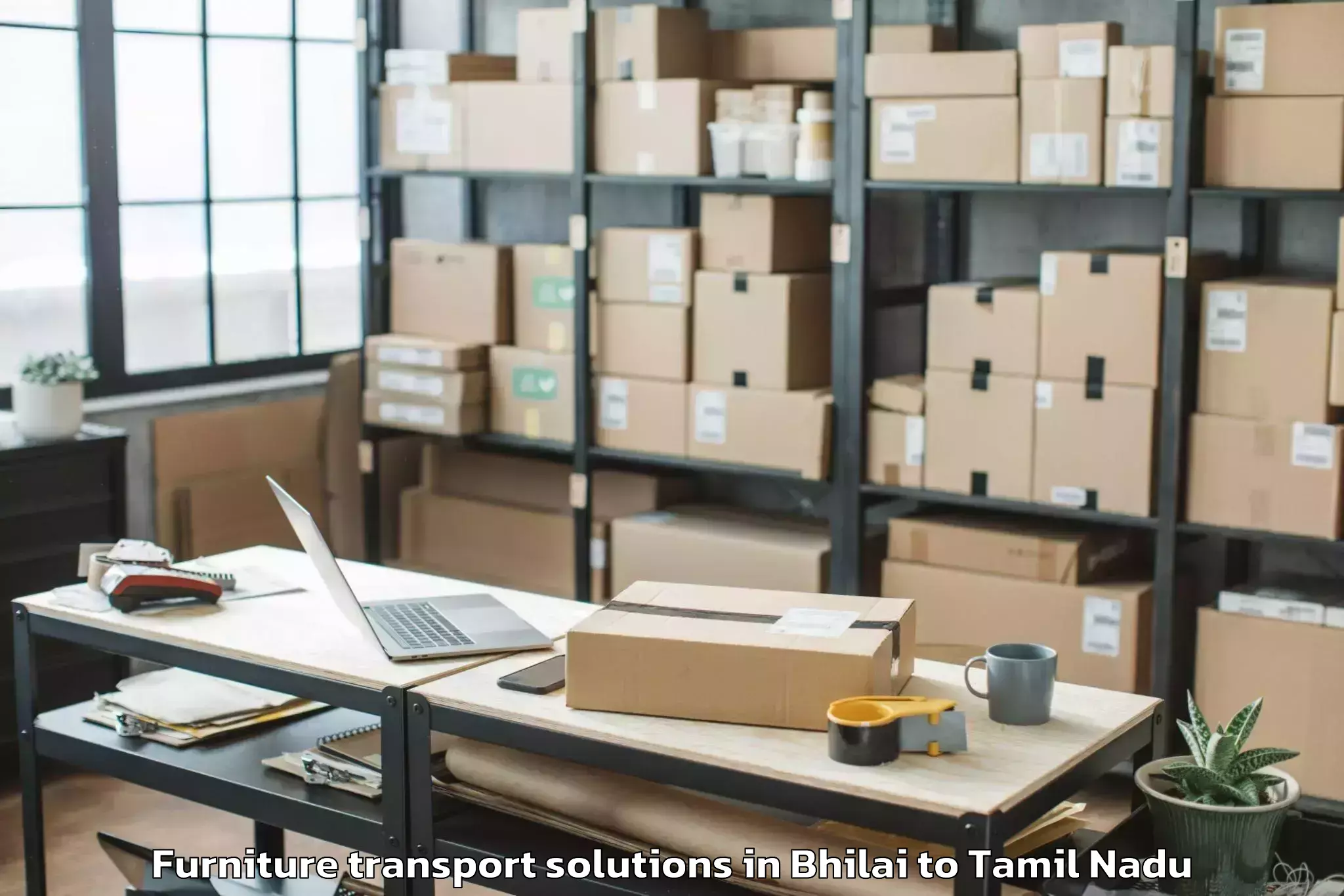 Professional Bhilai to Kumarapalayam Furniture Transport Solutions